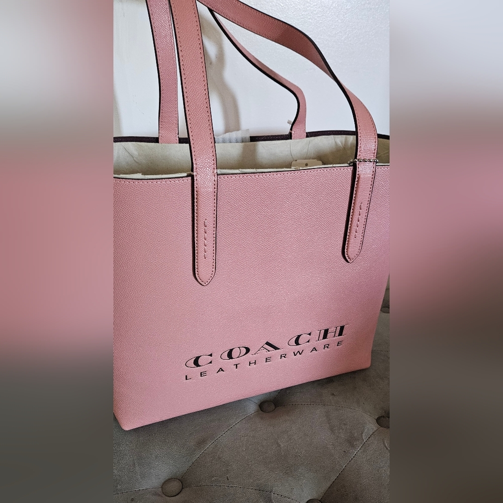 Coach Pink Leather Tote Bag